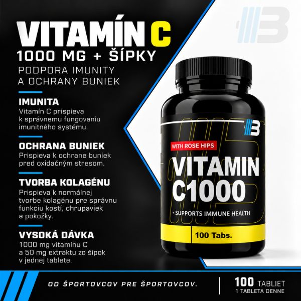 VITAMÍN C 1000 mg + ŠÍPKY – 100 TABLIET – Obrázok 3