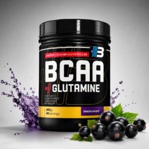 BCAA + GLUTAMÍN 400g ČIERNA RÍBEZĽA | Aminokyseliny pre regeneráciu | BODY NUTRITION