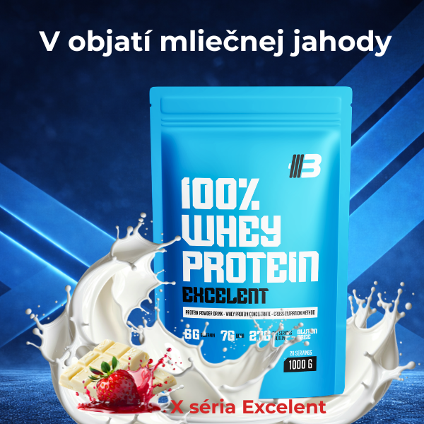 WHITE CHOCOLATE STRAWBERRY CRUNCH – EXCELENT 100% WHEY PROTEIN | BIELA ČOKOLÁDA JAHODA – Obrázok 2