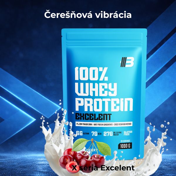 Cherry Creme – Excelent 100% Whey Protein | čerešňa – Obrázok 2