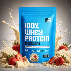 WHITE CHOCOLATE STRAWBERRY CRUNCH – EXCELENT 100% WHEY PROTEIN | BIELA ČOKOLÁDA JAHODA