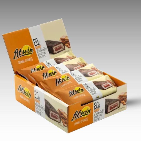 Karamel a Arašidy  Proteinová tyčinka s náplňou 60g príchuť od Fit Win