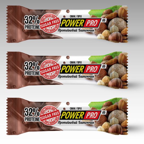 Tyčinka PowerPro 60g orechová 32%protein