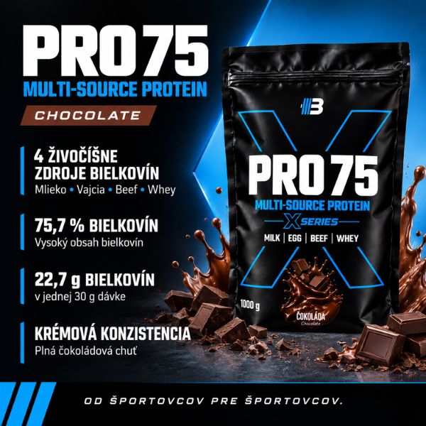 PRO 75 Multi-Source Protein – Čokoláda | 1 kg – Obrázok 4