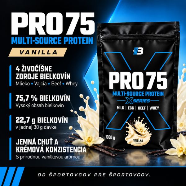PRO 75 Multi-Source Protein – Vanilka | 1 kg – Obrázok 4