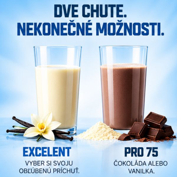 EXCELENT 100% WHEY + PRO 75 – proteínový MIX 2 × 1 kg – Obrázok 2
