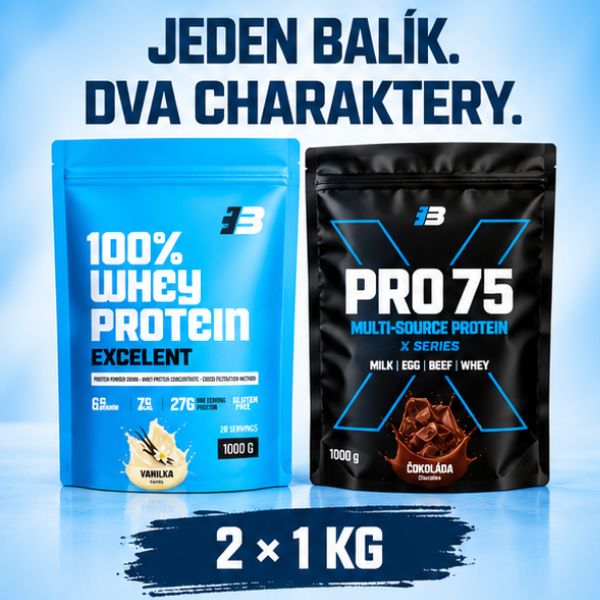 EXCELENT 100% WHEY + PRO 75 – proteínový MIX 2 × 1 kg – Obrázok 4