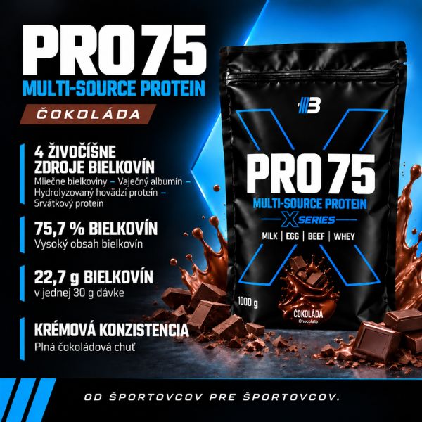 PRO 75 Multi-Source Protein – Čokoláda | 1 kg – Obrázok 4